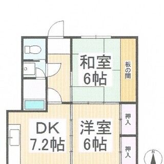 南向きの広い２DKアパートです。北側和室を洋室へ変更も無料で承ります。 - 上田市