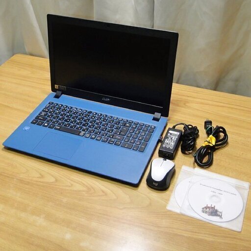 お取引中です 新品同様！acer Aspire 3 ストンブルー 15.6インチノートPC テンキー付 Win10 Home Office 2019 pro搭載 Celeron N4000 メモリー4GB 256GB M.2 SSD ワイヤレスマウス付 送料無料