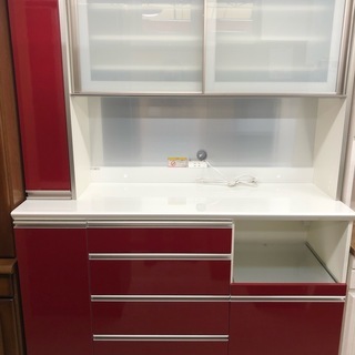 キッチンボード 両面ハッチ 幅123cm 奥行き45cm 高さ161cm 食器棚 オシャレ
