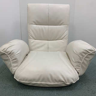 【人気色！白色！！】座椅子(角度調節、360°回転可能)