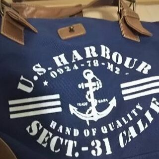 U.S.HARBOUR 帆布の厚手バッグ 紺色