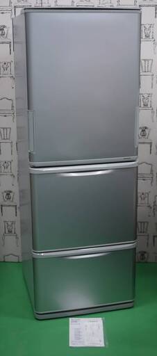 美品 19年 シャープ 3ドア 冷蔵庫 SJ-W351E-S 350L シルバー どっちもドア ナノ低温脱臭触媒