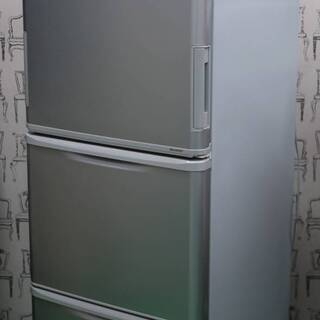 美品 19年 シャープ 3ドア 冷蔵庫 SJ-W351E-S 350L シルバー どっちもドア