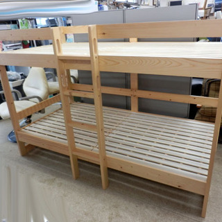 木製 2段ベッド ナチュラル 高さ138cm シングル スノコ ...