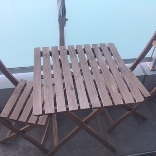 IKEA 屋外・ベランダ用テーブル椅子3点セット ASKHOLMEN 