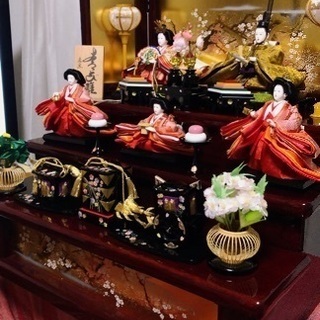 最終出品…………超美品!!特選 桃山雛★三段飾り★ひな祭り 雛人形 雛人形 三段 華芳作 舞雛 h243-aka-10-27 三段飾り 五人飾り