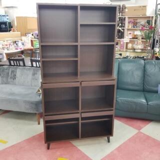 中古 ハイタイプ四つ脚フラップ収納 多目的棚 魅せる収納 本棚