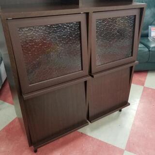 中古 ハイタイプ四つ脚フラップ収納 多目的棚 魅せる収納 本棚 