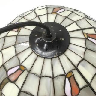 中古 yamagiwa ヤマギワ ヴィンテージステンドグラス照明 吊り下げ 紫