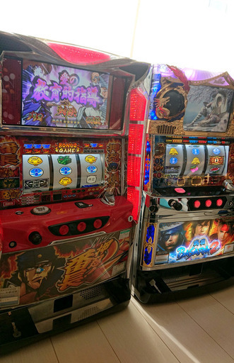 中古スロット台 戦国BASARA２ 押忍！番長2 コイン不要機 家庭用電源