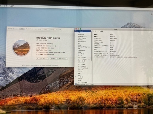 使用頻度少 元箱付き Apple iMac  21.5inch SSD換装済み