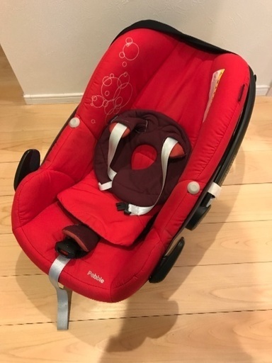 Maxi-Cosi Pebble マキシコシ ペブル 赤 アダプター付き　持ち運び楽チン♪