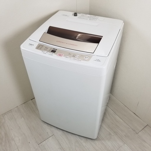 中古 高年式 7.0kg 簡易乾燥機能付き 全自動洗濯機 ハイアール アクア AQW-P70E 2015年製造 6ヶ月保証付き