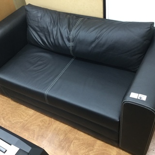 二人掛けソファー　IKEA（イケア）　ブラック　合皮