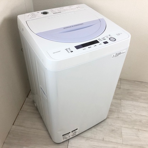 中古 美品 5.5kg 全自動洗濯機 シャープ ES-GE5A-V 2017年製造 バイオレットカラー 単身用 一人暮らし用 かわいい 希少 6ヶ月保証付き