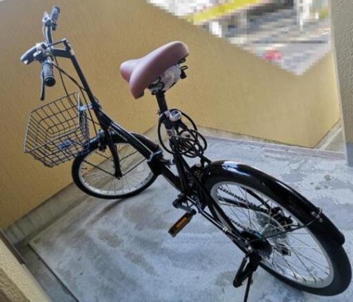 【美品】６段ギア　折り畳み自転車　20インチ　ブラック
