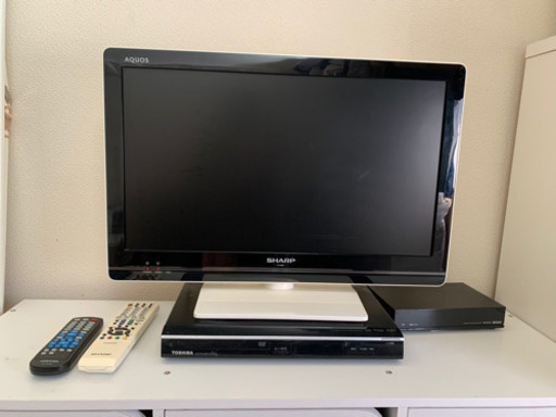 SHARP TV、TOSHIBA DVDプレーヤーセット(中古) 説明書付き