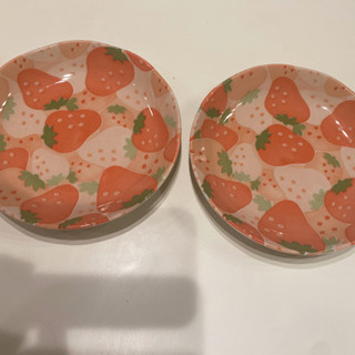 イチゴ柄平皿 2枚セット