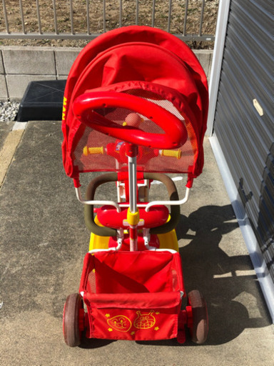 直接引き取り限定！アンパンマン 三輪車 赤 三輪車 おしゃべり