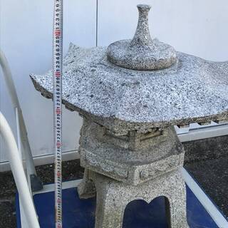 石灯籠 燈篭 石燈篭　灯篭 雪見灯篭 六角雪見 日本庭園 古民家 高さ75cm 傘65cm 近隣は配達致します！