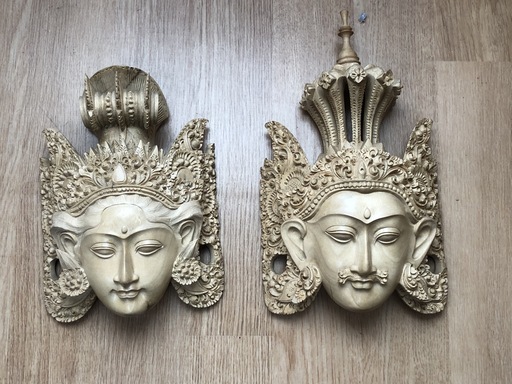 インドネシアのお面 工芸品 ペア未使用品 Nancy 小手指のその他の中古あげます 譲ります ジモティーで不用品の処分