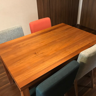 ウニコ ダイニングテーブル エクステンションテーブル 拡張可能 椅子4