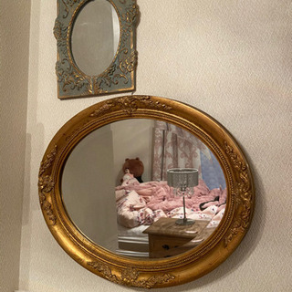 楕円アンティーク調ミラー お洒落な鏡ゴールド Pop Pek 野田のミラー 鏡の中古あげます 譲ります ジモティーで不用品の処分
