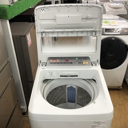 美品【 Panasonic 】パナソニック 洗濯8.0㎏ 全自動洗濯機 エコナビ搭載　即効泡洗浄 すっきりフロント 自動槽洗浄 NA-FA80H3