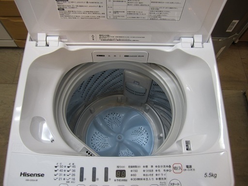 【販売終了しました。ありがとうございます。】Hisense　5.5㎏　ステンレス槽　全自動洗濯機　HW-G55A　2018年製　中古美品
