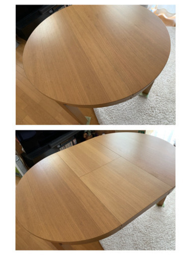 IKEA ダイニングテーブル BJURSTA ビュースタ 伸長式テーブル オーク