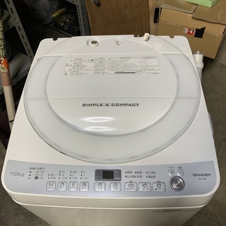 7kg洗濯機 シャープ 全自動洗濯機 ES-T709 ホワイト ...