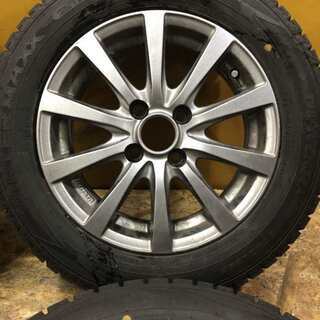 【DUNLOP WINTER MAXX WM02 175/65R14】スタッドレス 4本【MANARAY 社外 14インチ 5.5J4HPCD100+48】2017年製 バリ溝　(VTI58) クレジットカード QR決済可能