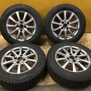 【DUNLOP WINTER MAXX WM02 175/65R14】スタッドレス 4本【MANARAY 社外 14インチ 5.5J4HPCD100+48】2017年製 バリ溝　(VTI58) クレジットカード QR決済可能