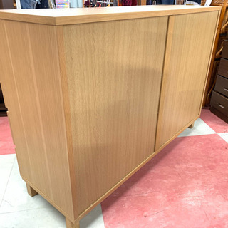 中古 人気 店舗近郊送料格安 無印良品 120cm幅 オーク材 4段8口チェスト 良品計画 整理タンス 幅120×奥40×高83 3S227631