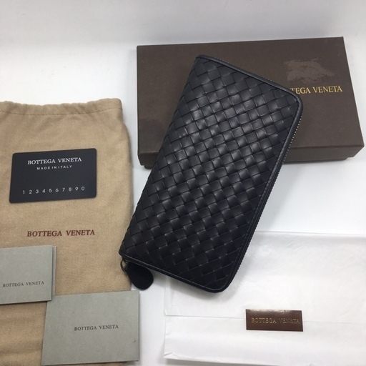 ボッテガヴェネタ 長財布 ラウンドファスナー 本革 BOTTEGA VENETA  正規品 黒