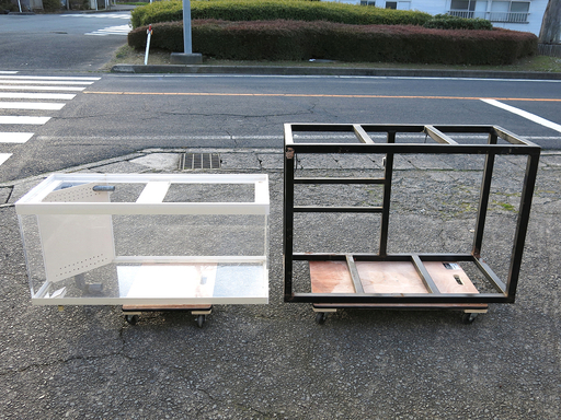◆アクリル水槽+専用架台セット◆1200×500×h550/厚さ10mm/オーダーメイド?
