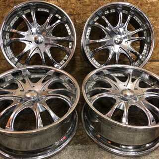 DAKAR ダカール 社外ホイール マルチ 20インチ 4本 8.5J5HPCD114.3/127+34 深リム メッキホイール　(VHJ36) クレジットカード QR決済可能