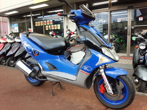 NO.3149　キムコ　スーパー９Ｓ （ＫＹＭＣＯ） 水冷２サイクルエンジン　前後ディスクブレーキ　ブルー＆シルバー　☆彡