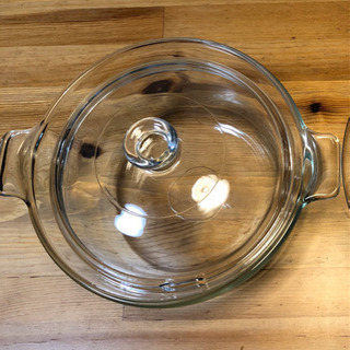 パイレックス　耐熱ガラス　鍋