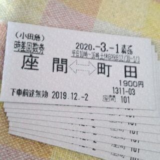 1枚150円で、町田↔座間の時差回数券です