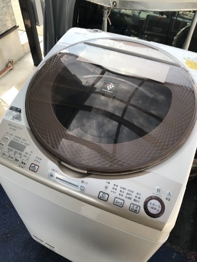 2015年製シャーププラズマクラスター縦型洗濯乾燥機9キロ美品。千葉県内配送無料。設置無料。