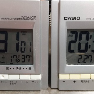電波置き時計　温度&湿度表示　カシオ製　※難有り　〆切