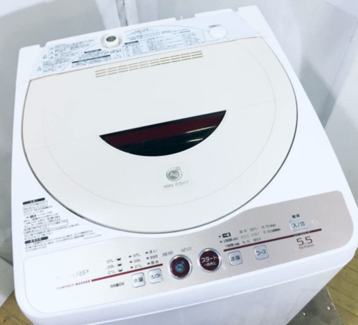 (送料無料) 美品 5.5kg 洗濯機 Ag+イオン SHARP ステンレス槽 風乾燥