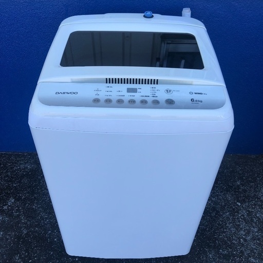 【配送無料】2017年製 6.0kg 洗濯機 DAEWOO DW-E60AB