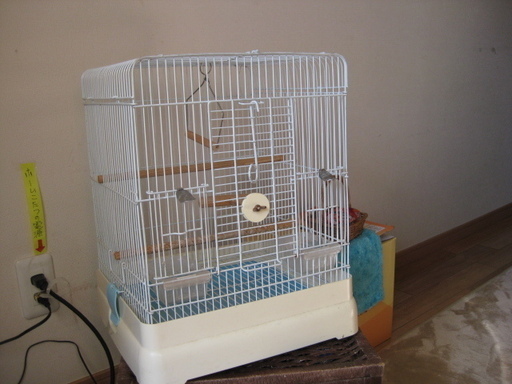鳥かごと保温ヒーター