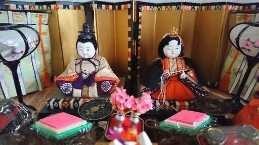 雛人形 木目込人形 オルゴール付ガラスケース付
