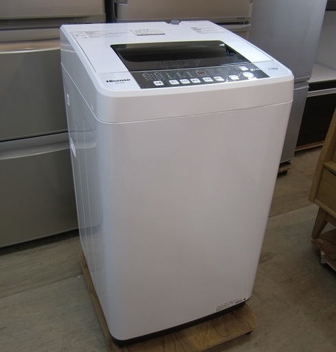 【販売終了しました。ありがとうございました。】Hisense　5.5㎏　ステンレス槽　全自動洗濯機　HW-T55C　2017年製　中古品