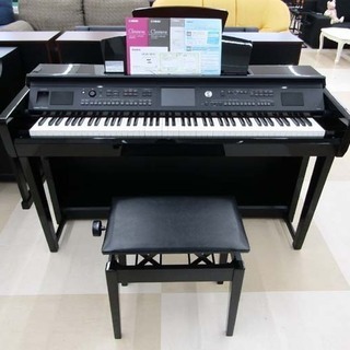 札幌市/清田区 YAMAHA/ヤマハ 電子ピアノ Clavinova/クラビノーバ CVP-605PE 象牙調仕上げ 黒鏡面艶出し 14年製 イス付 動作品