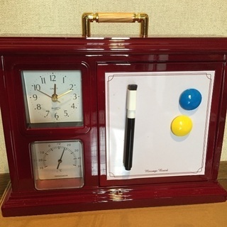 【未使用】ホワイトボード、温度計付き置き時計