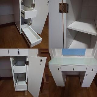 両袖ドレッサー 収納家具 ドレッサー 鏡台 ホワイト 両袖ドレッサー 収納家具 ドレッサー 鏡台 ホワイト